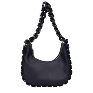 Blue Leather Shoulder Bag