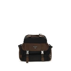 Brown Recycled Polyamide Shoulder Bag