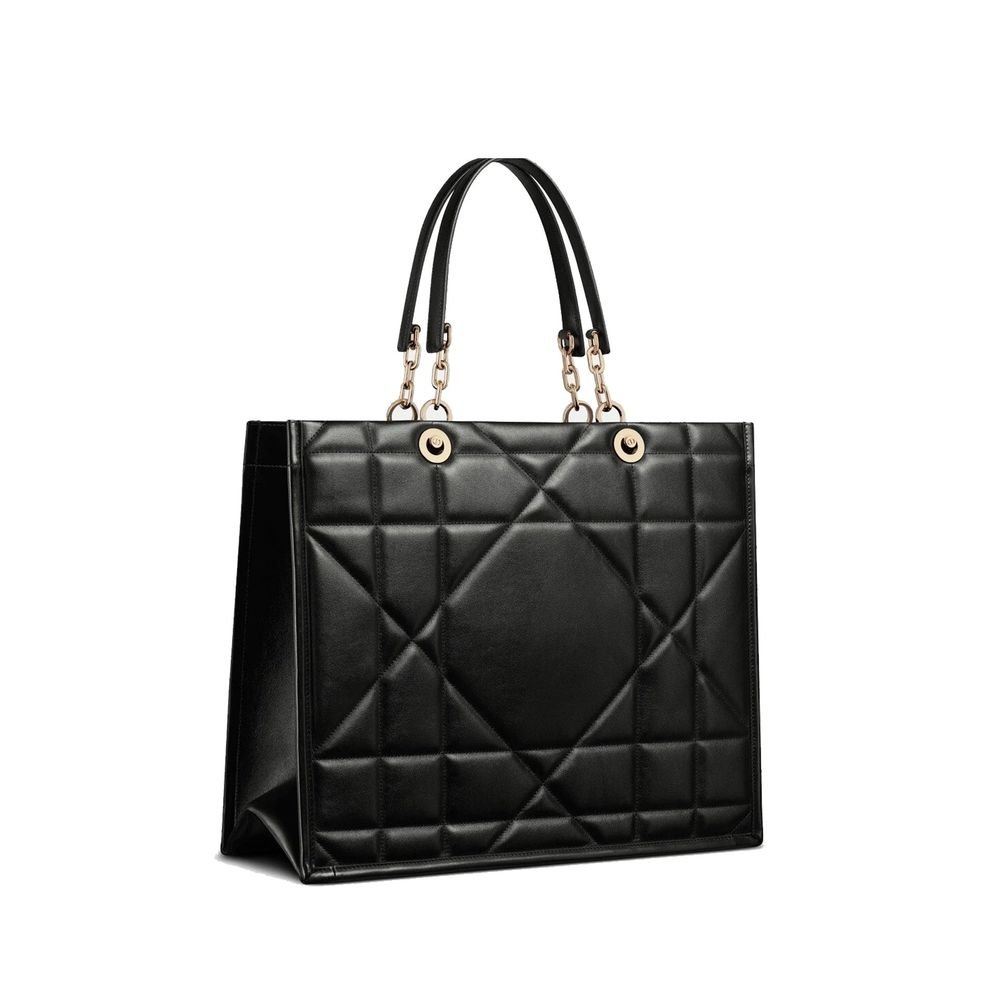 Black Leather Tote Bag - Image 3