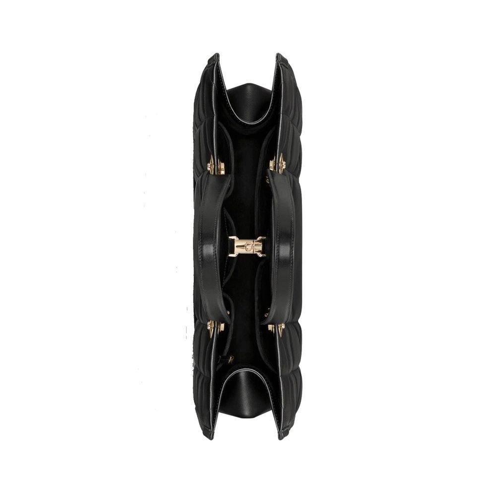 Black Leather Tote Bag - Image 4