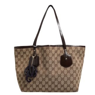 Beige Canvas Medium Jolie Charm Tote Bag