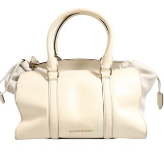 Chalk White Large Leather Tote Bag