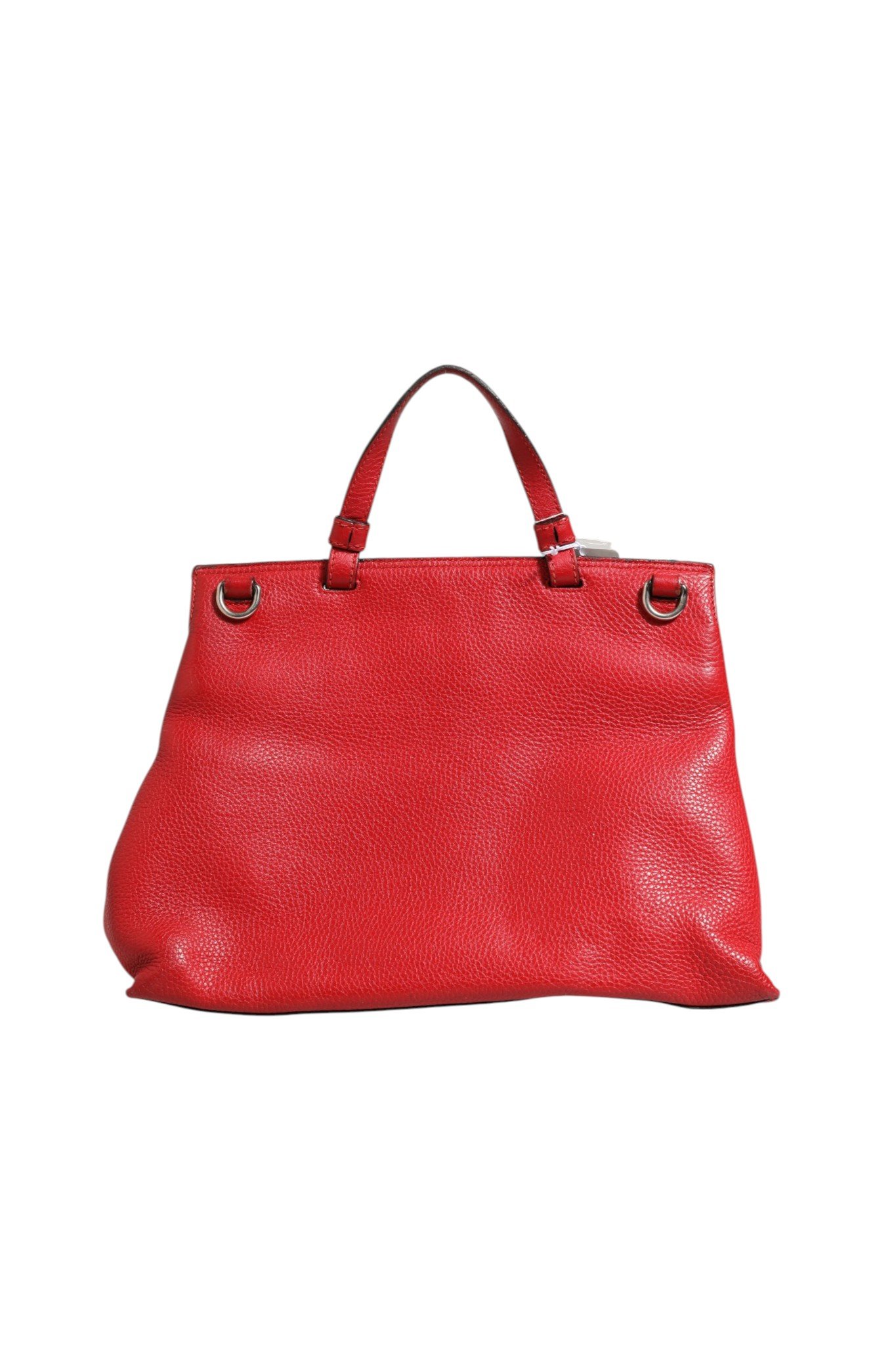 Red Leather Bamboo Daily Tote Crossbody Bag - Image 4