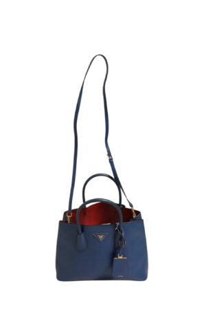 Blue Saffiano Leather 2way Bag