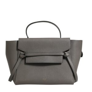 Nano Belt Bag in Grained Calfskin Grey