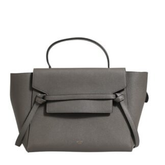 Nano Belt Bag in Grained Calfskin Grey