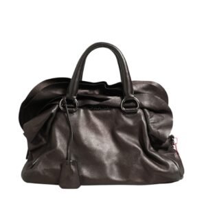 Metallic Nappa Leather Ruffle Shoulder Bag