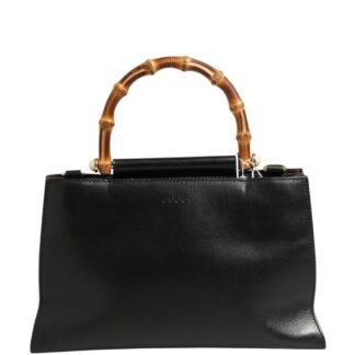 Nymphaea Bamboo Top Handle Leather Bag