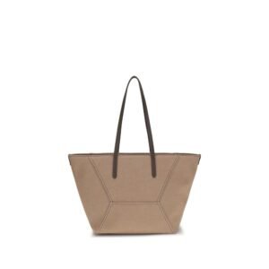Beige Cotton Shoulder Bag