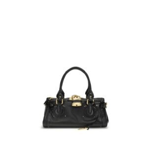 Black Buffalo Leather Shoulder Bag