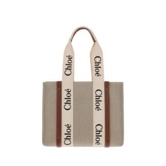 Beige Linen Handbag