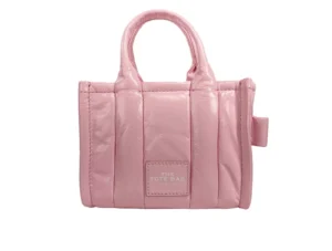 Marc Jacobs The Shiny Crinkle Micro Tote Bubblegum Leather Crossbody