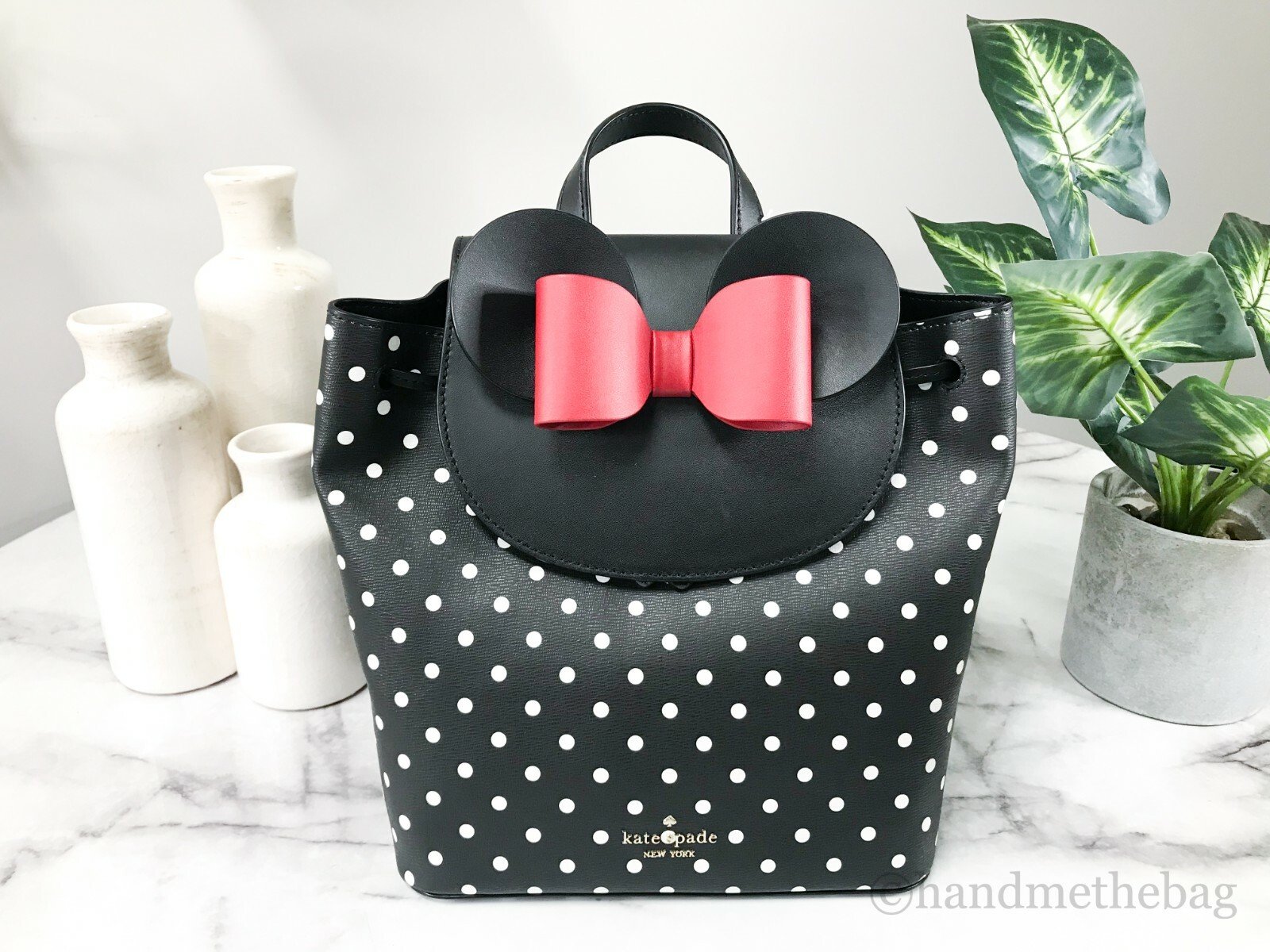 Kate Spade Disney Minnie Mouse Medium Leather Backpack Bookbag Bag - Image 3