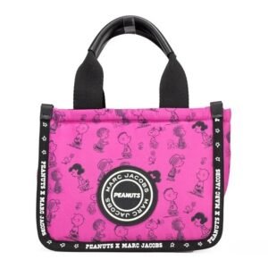 Marc Jacobs X Peanuts Mini Fuchsia Fedora Puffy Nylon Tote Convertible Handbag
