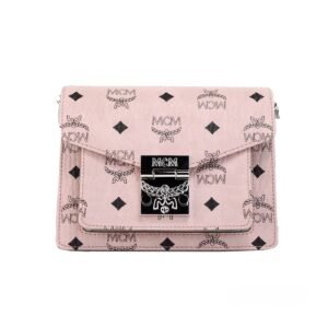 MCM Signature Patricia Leather Mini Flap Lock Crossbody Bag