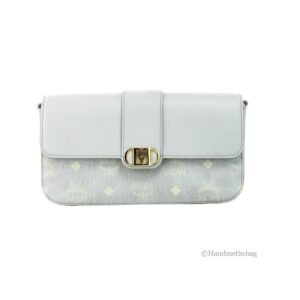 MCM Small Mode Travia Pebbled Visetos Leather Shoulder Crossbody Clutch Bag