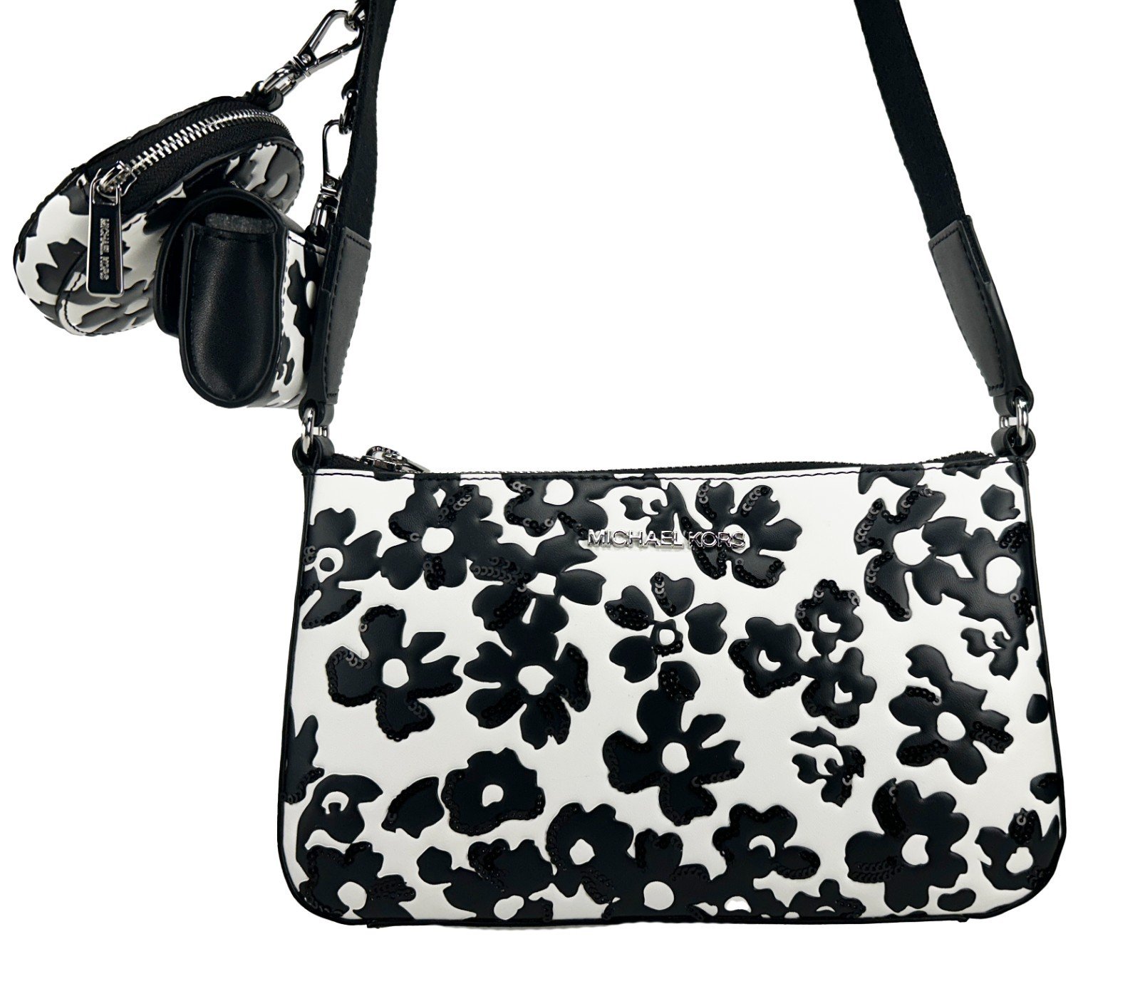 Michael Kors Floral Crossbody Tech Attachment Bag Purse - Image 2