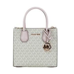 MICHAEL KORS Mercer 35S1GM9M2B Medium Logo And Leather Accordion Crossbody Bag In Powder Blush Multi