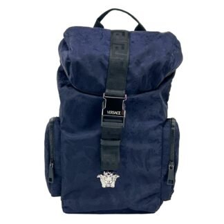 Versace Medusa Nylon Buckle Drawstring Backpack Bag