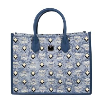 MCM Aren Munchen Denim Tote Bag