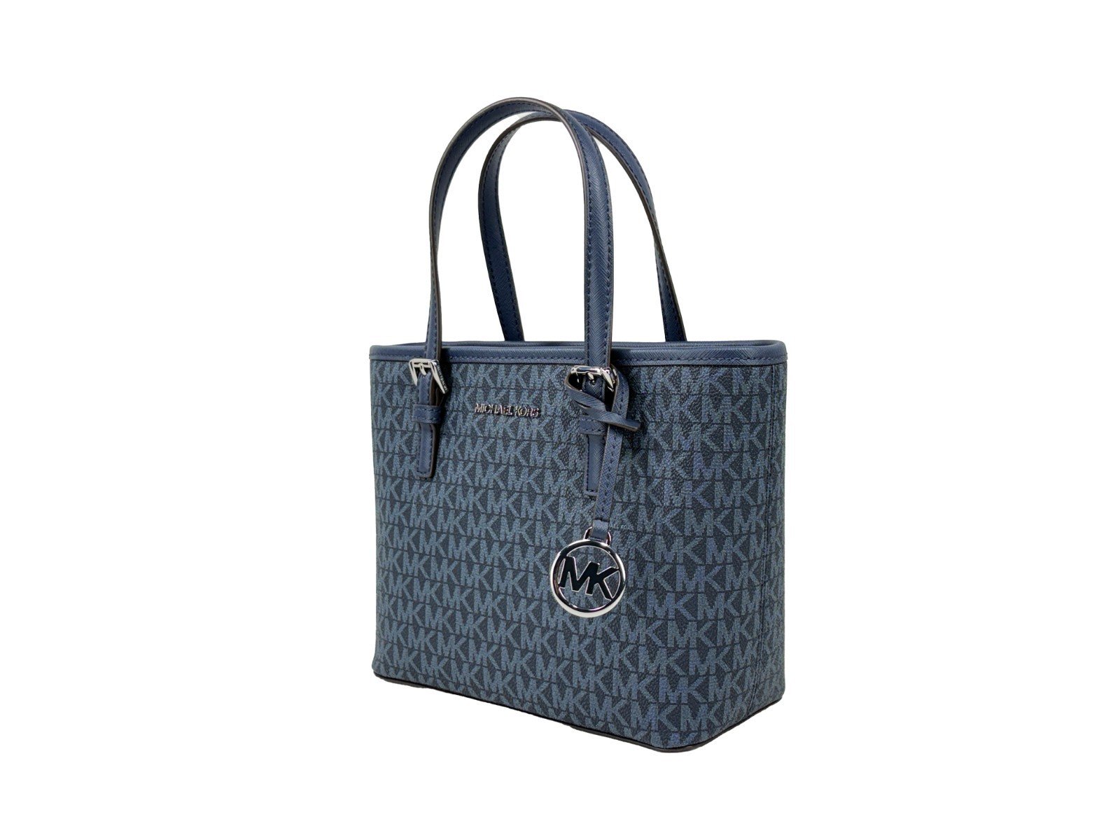 Michael Kors Navy Signature XS Carryall Tote Bag - Image 2