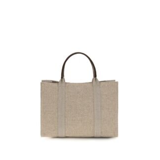 Beige Fabric Shoulder Bag
