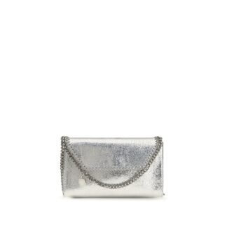 Silver Polyester Shoulder Bag