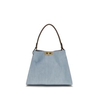 Blue Cotton Handbag