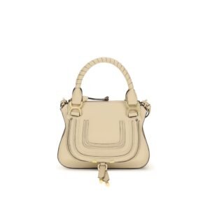 Beige Calf Leather Bos Taurus Handbag