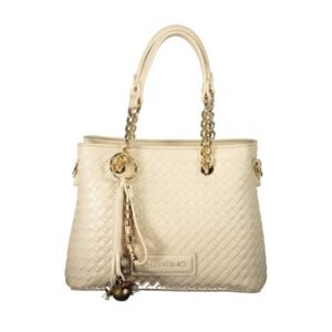Beige Polyurethane Women's Bag