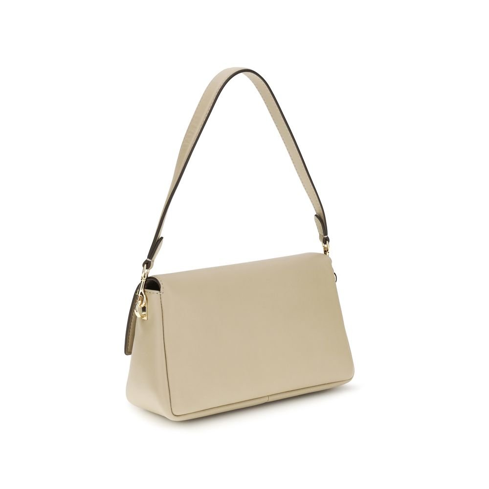 Beige Calf Leather Bos Taurus Shoulder Bag - Image 3