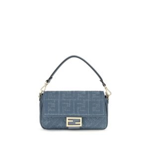 Blue Raffia Shoulder Bag