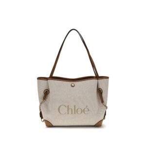 Beige Cotton Shoulder Bag