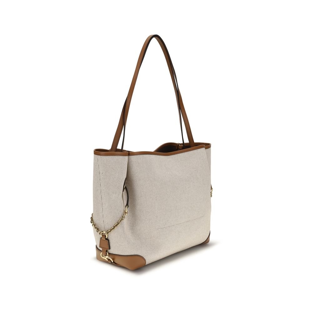Beige Cotton Shoulder Bag - Image 3