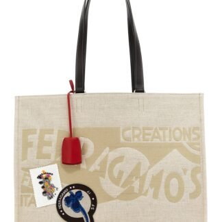 Beige Fabric Tote Bag