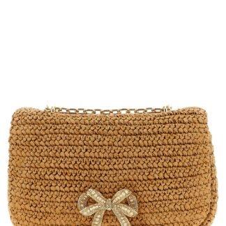 Beige Raffia Shoulder Bag