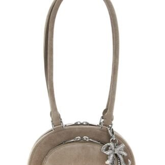 Gray Lamb Leather Shoulder Bag