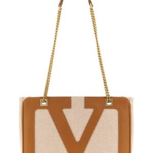 Brown Cotton Shoulder Bag