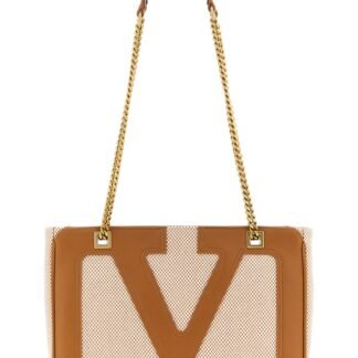 Brown Cotton Shoulder Bag