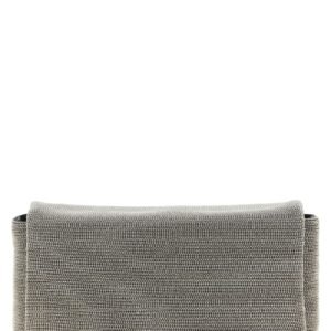 Silver Leather Clutch Bag
