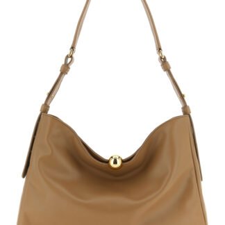 Beige Calfskin Shoulder Bag