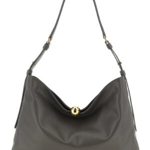 Gray Calfskin Shoulder Bag