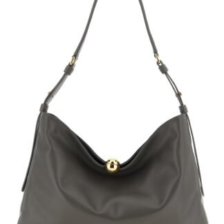 Gray Calfskin Shoulder Bag