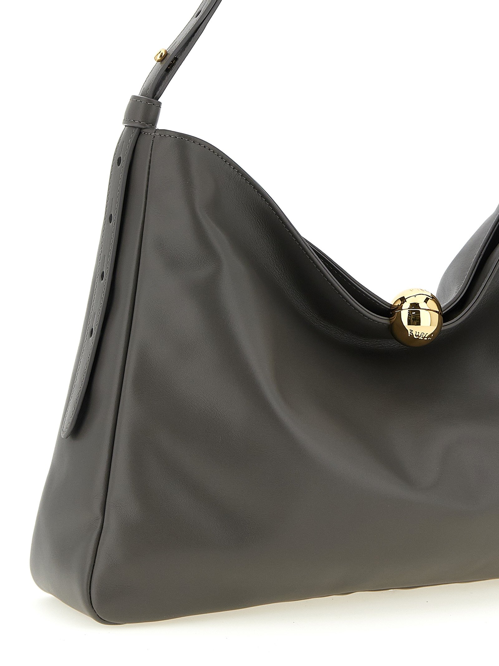 Gray Calfskin Shoulder Bag - Image 3