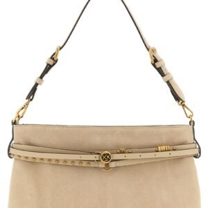 Beige Cowhide Shoulder Bag