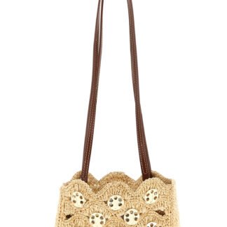 Beige Ramie Shoulder Bag