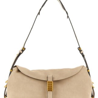 Beige Cowhide Shoulder Bag
