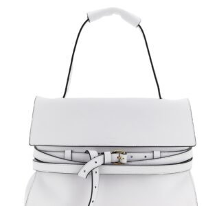 White Napa Leather / Calf Bos Taurus Shoulder Bag