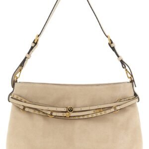 Beige Cowhide Shoulder Bag