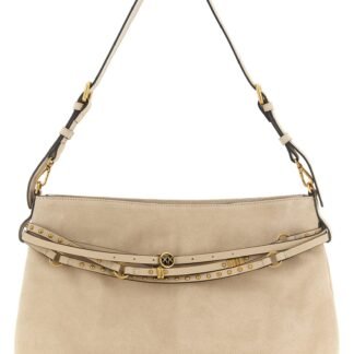 Beige Cowhide Shoulder Bag